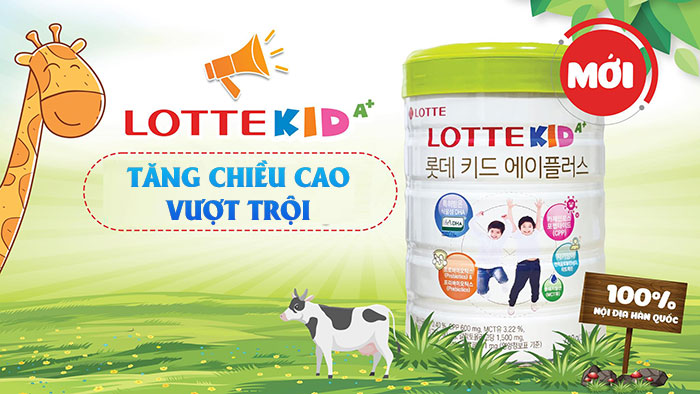 Sữa Lotte Kid tăng chiều cao