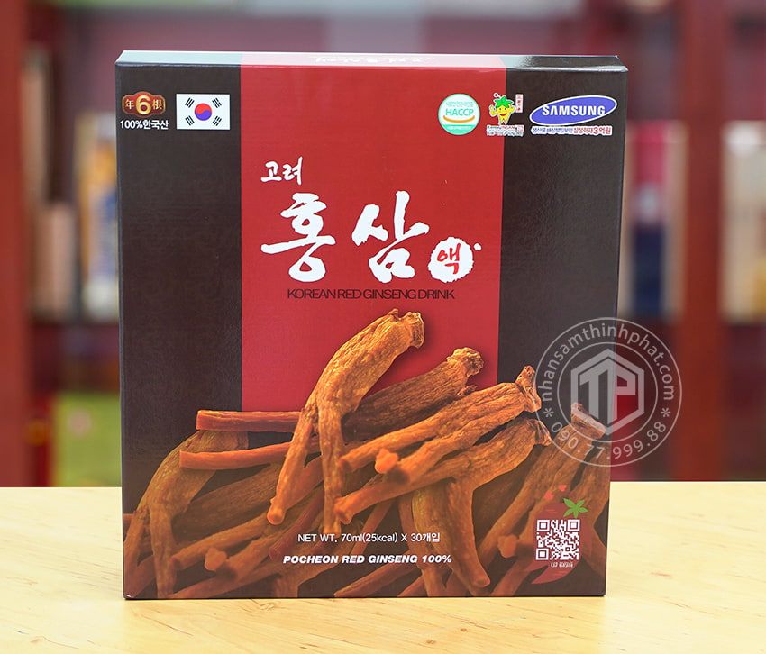 Nước hồng sâm Pocheon chính hãng sâm Hàn Quốc 6 năm tuổi hộp 30 gói