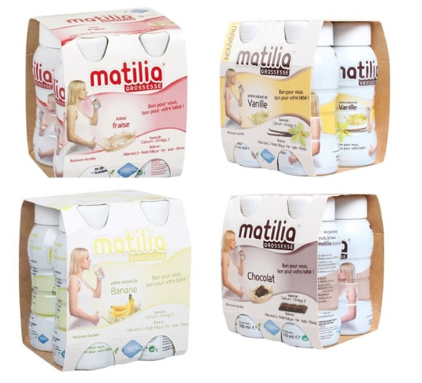 Sữa bà bầu Matilia 200ml 4h/vỉ (4 vị Socola, Dâu, Vani, Chuối)